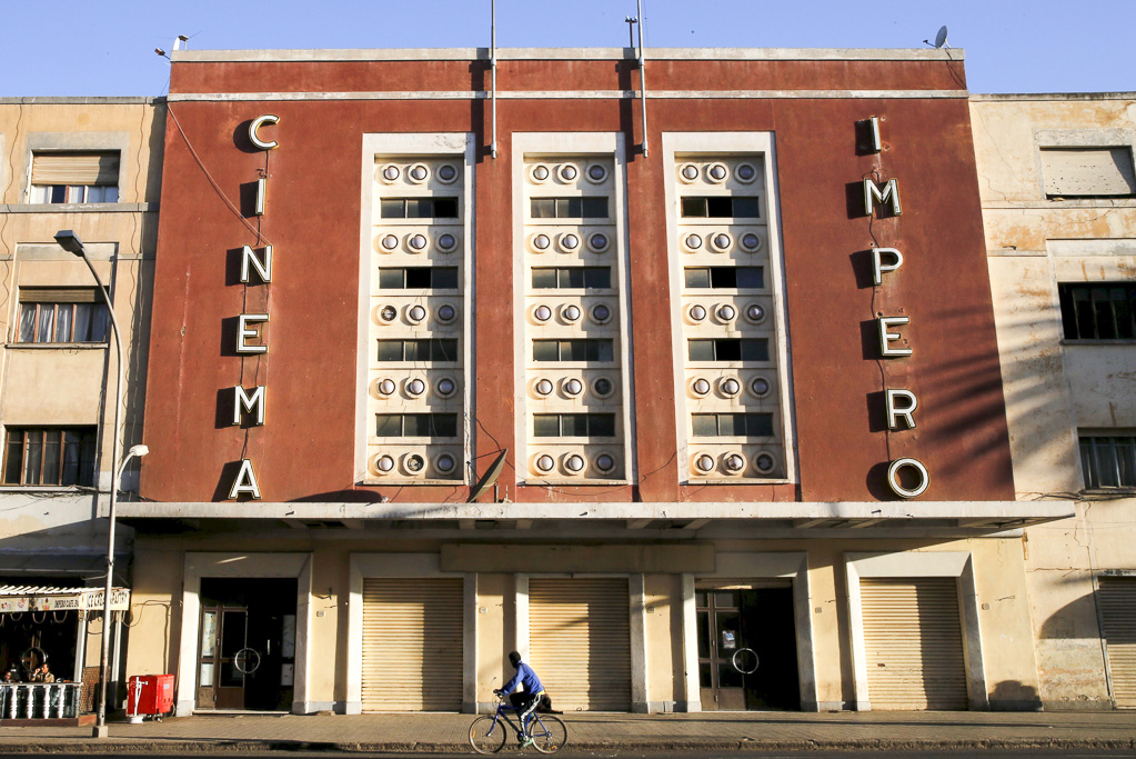 The Cinema Impero building, an Art Deco-style cinema, is seen on Harnet Avenue in Eritrea's capital Asmara, February 21, 2016. REUTERS/Thomas Mukoya