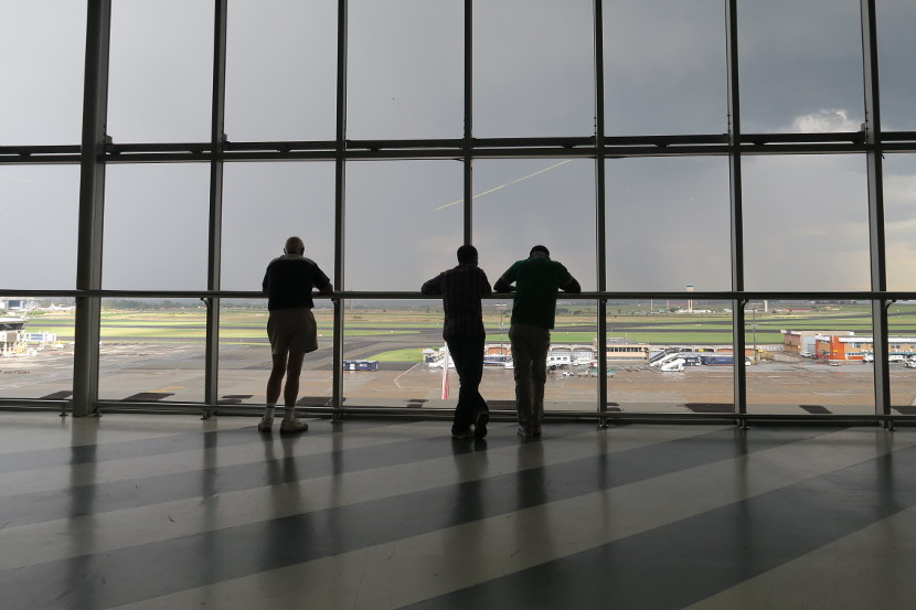 The free airfield viewing deck at JNB seemed to captivate those who found it.