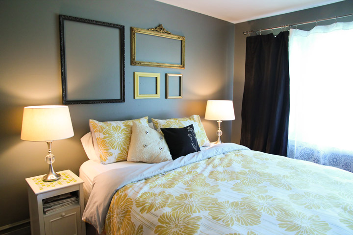 Yellow Gray Bedroom Makeover