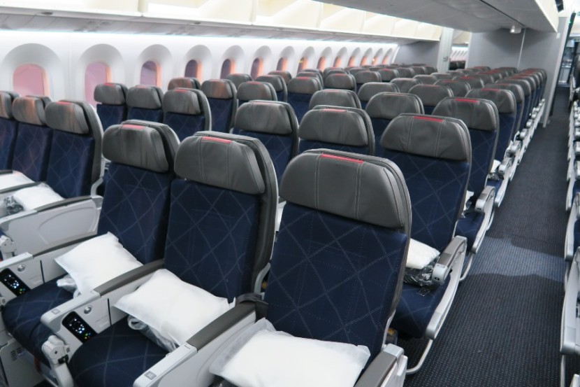 View of the Main Cabin Extra section and back towards standard economy seats.