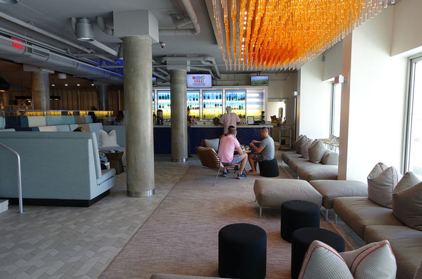 The w xyz bar that looks out to the pool area.