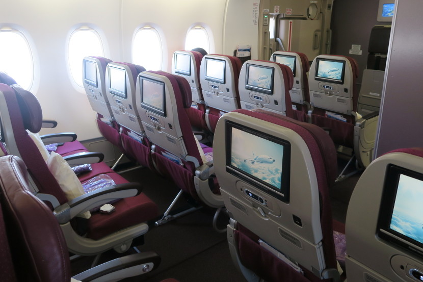If you plan to work on a laptop, bulkhead seats, emergency exit row seats, or 74A/K will suit you well.