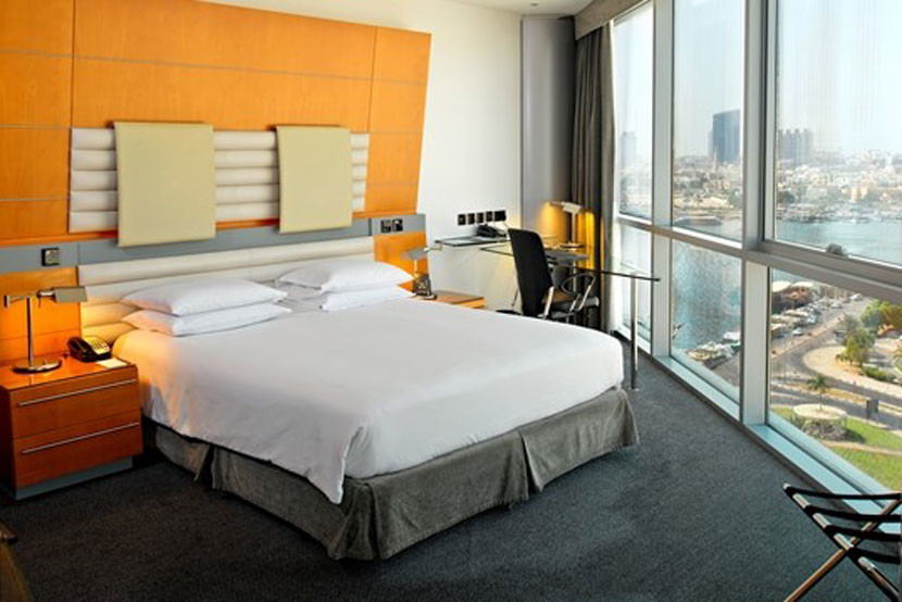 A standard room at the Hilton Dubai Creek. Image courtesy of Hilton.