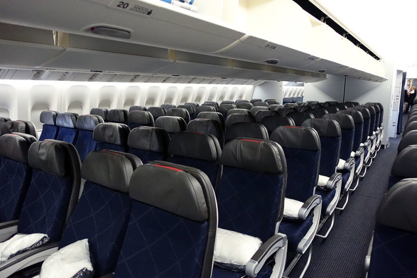 The economy cabin on AA's 773.