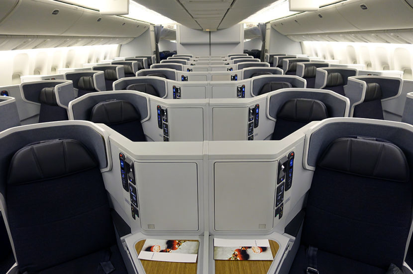 AA's business-class cabin on its 773.