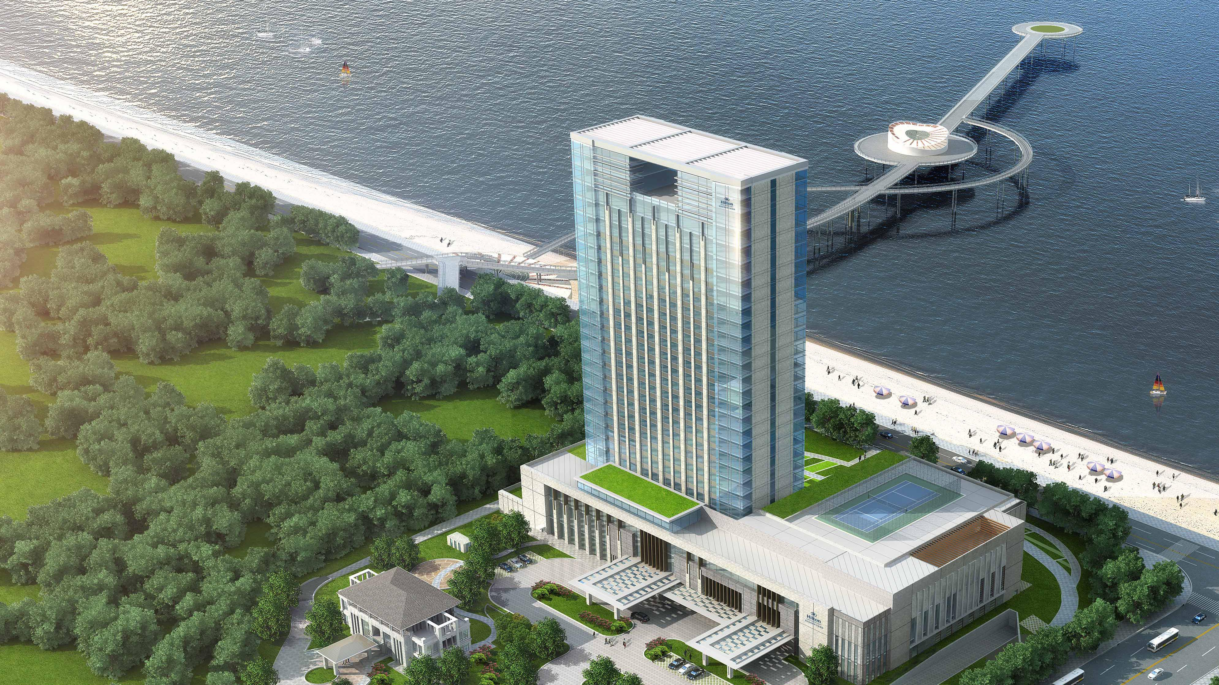 Hilton Yantai is just steps away from Golden Beach