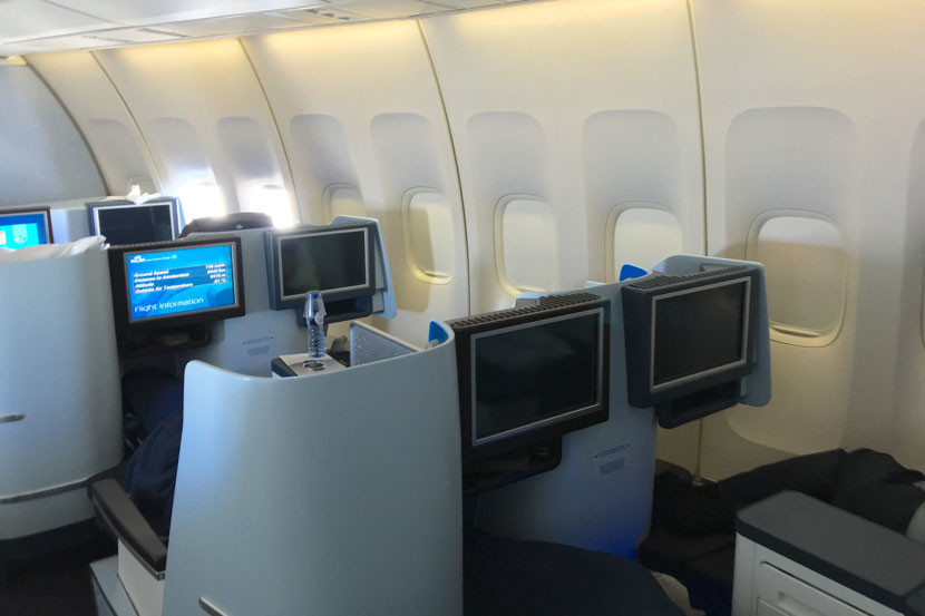 The 2-2 layout throughout most of the business-class cabin just isn't competitive these days.