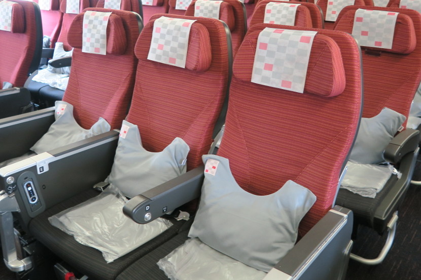 A pillow and blanket awaited passengers on each seat.