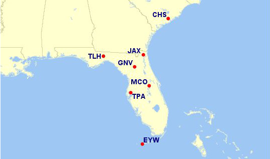 While AA has 122 destinations from MIA, just 9 routes are eligible under the new award level.