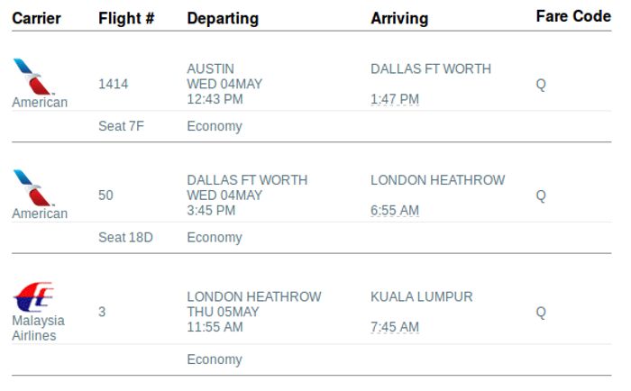 My new itinerary took me to KUL the "long way" via LHR.