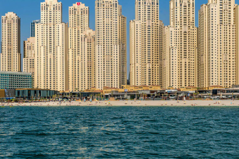 The massive Jumeirah Beach Residences compound includes the Ramada Plaza. Image courtesy of Wyndham.