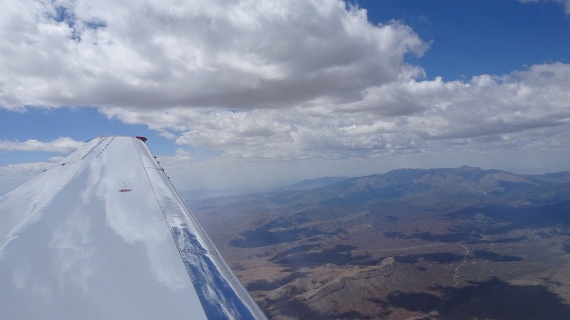 Flying over the Nevada desert.