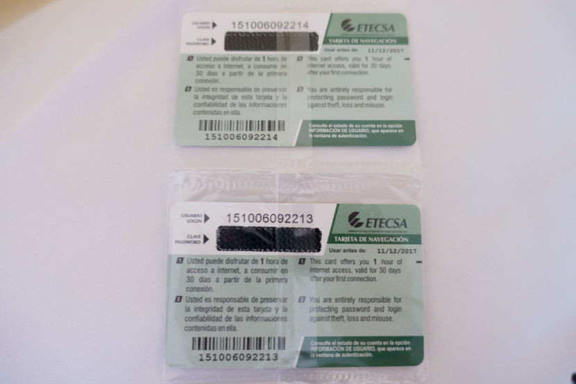 Internet cards in Cuba.