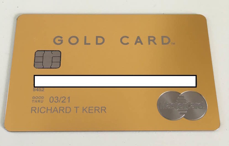 Instead of looking like luxury gold, the card more resembles a faded pastel.