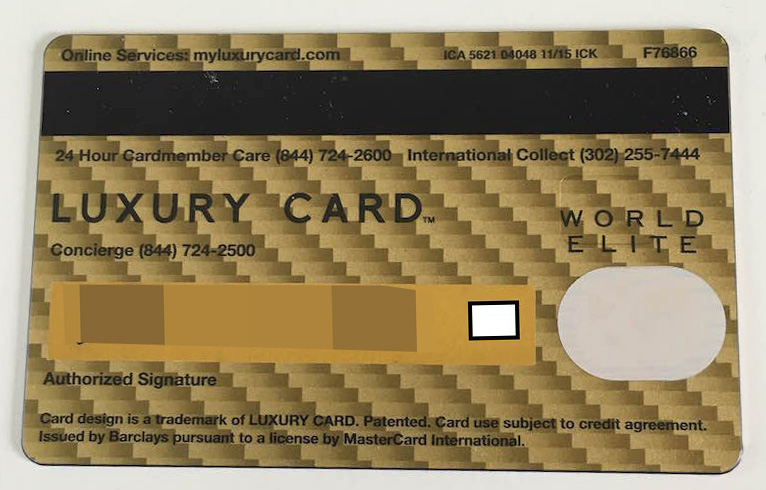 The back of the card has a peculiar design, and just does not feel like a luxury card besides the weight.