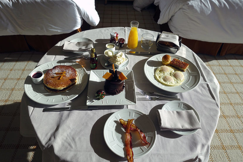 I took full advantage of the free room service breakfast perk that came with my booking.