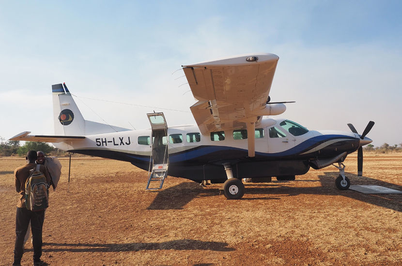Sometimes when flying from Kilimanjaro to safari camps in the small regional propeller jets, you have to stop at other camps.