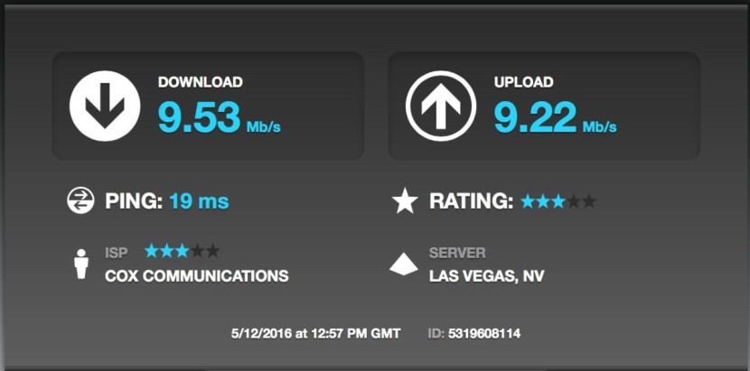 The Wi-Fi connection at the Wynn received three stars from a speed test.