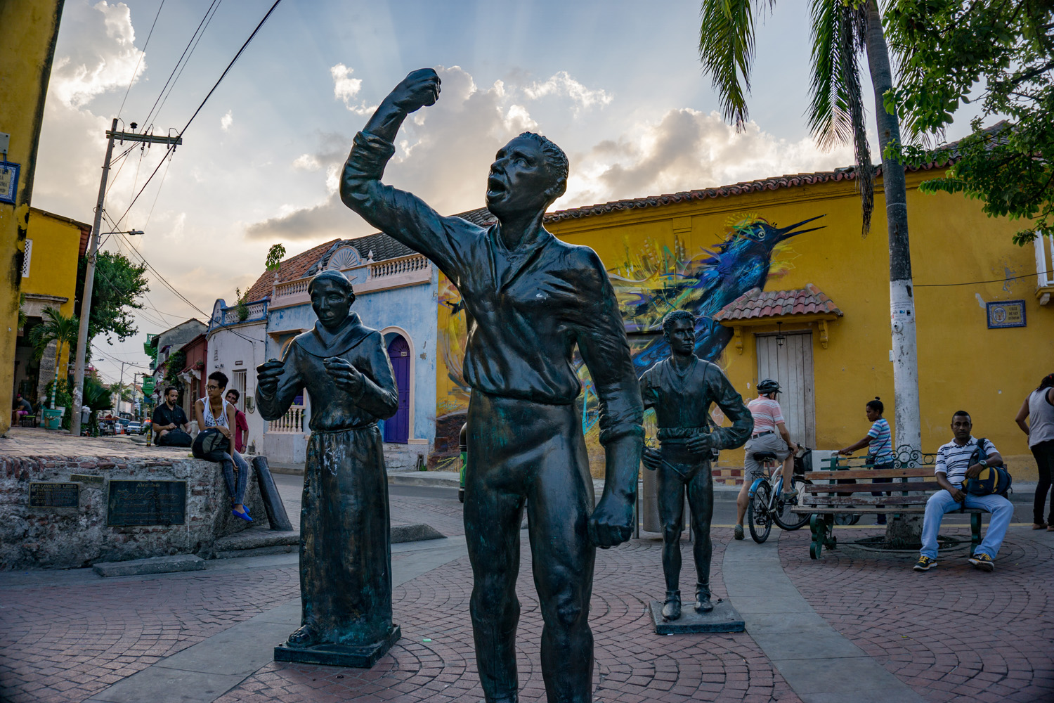 The statue of Pedro Romero, hero of Cartagena’s independence movement, Plaza de la Trinidad, Getsemani, Cartagena.