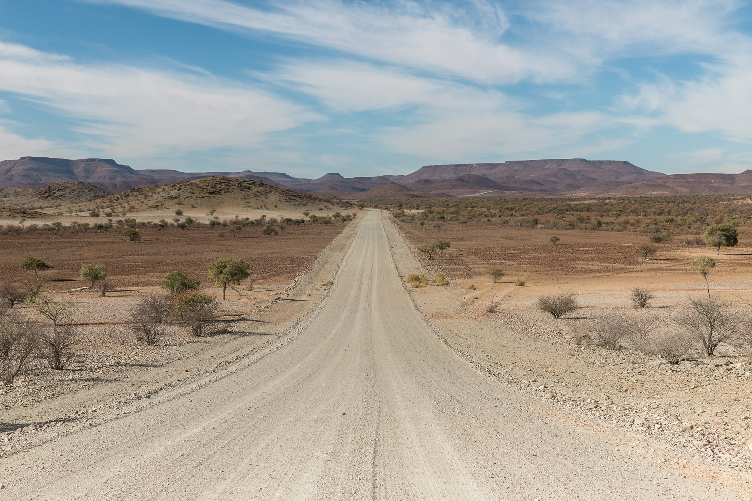 Endless road and sky in Damaraland