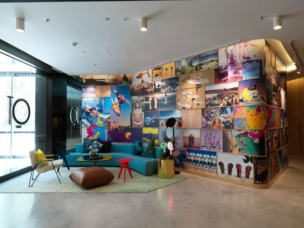 QT Bondi's lobby heavily features art 