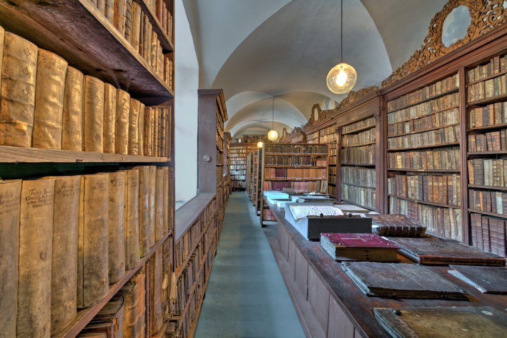 The monastery library is straight out of a fairy tale