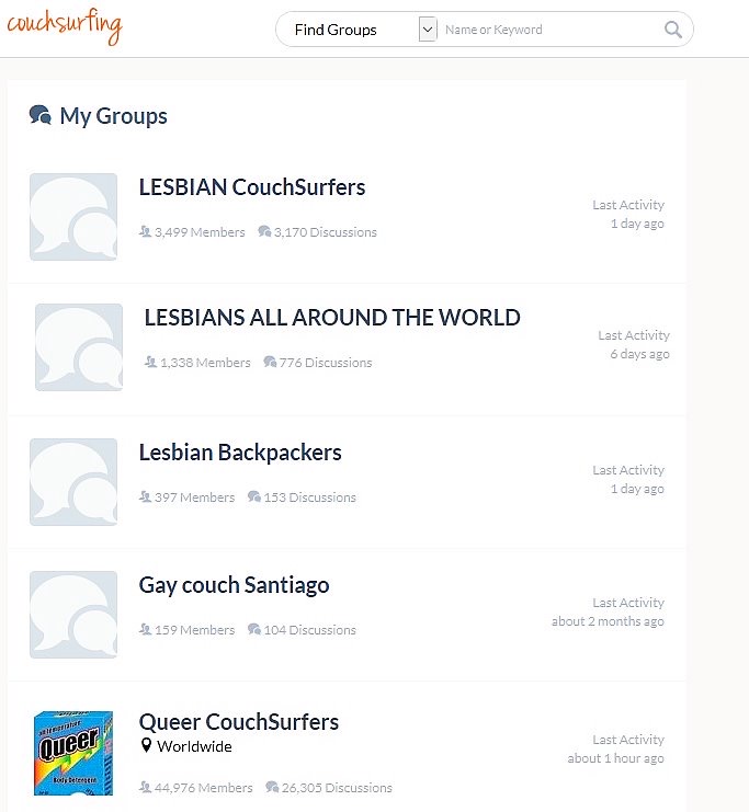 Lesbian travel on Couchsurfing