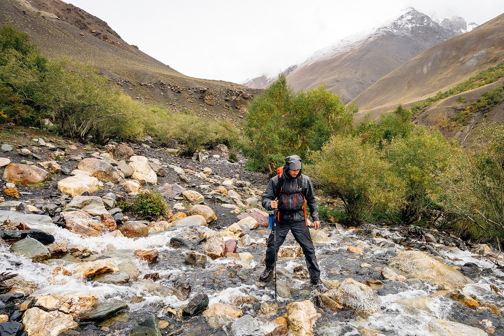 Crossing a River in the Pamirs