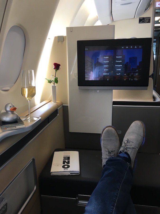 A seat in Lufthansa first class
