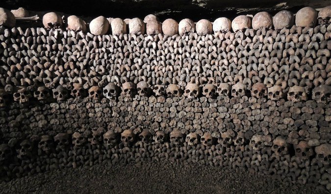 the Paris catacombs