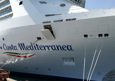 The Costa Mediterranean was the first ship in the fleet to get the new livery, which will be fleet wide by the end of the year.