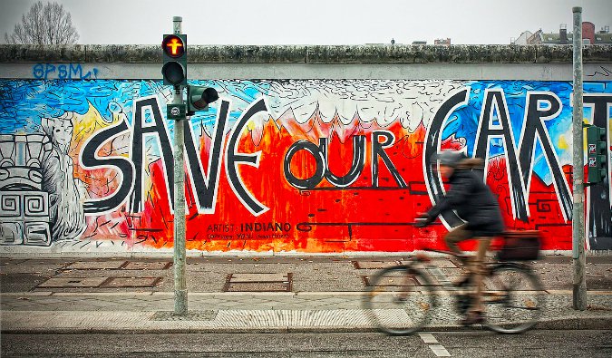 The East Side Gallery in the city of Berlin, Germany