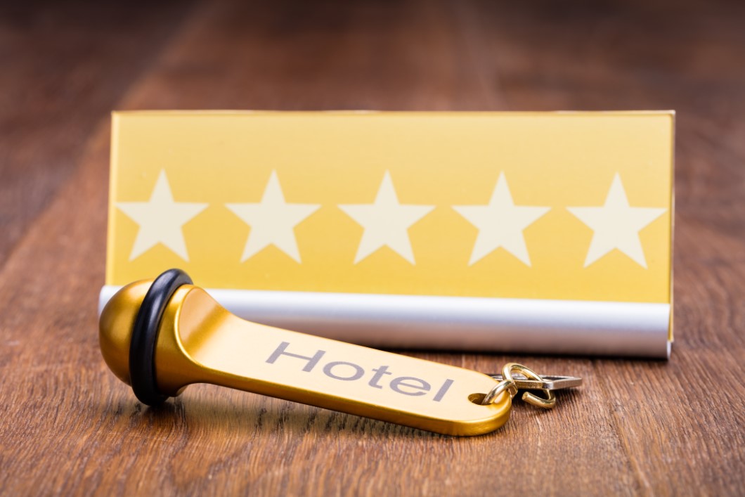 Hotel Key With Five Star Shape Card